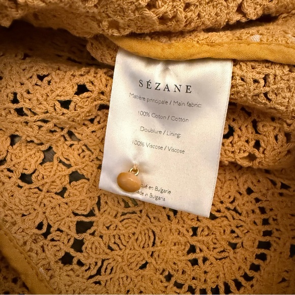 Sezane Mustard Crochet Blouse - Picture 4 of 8